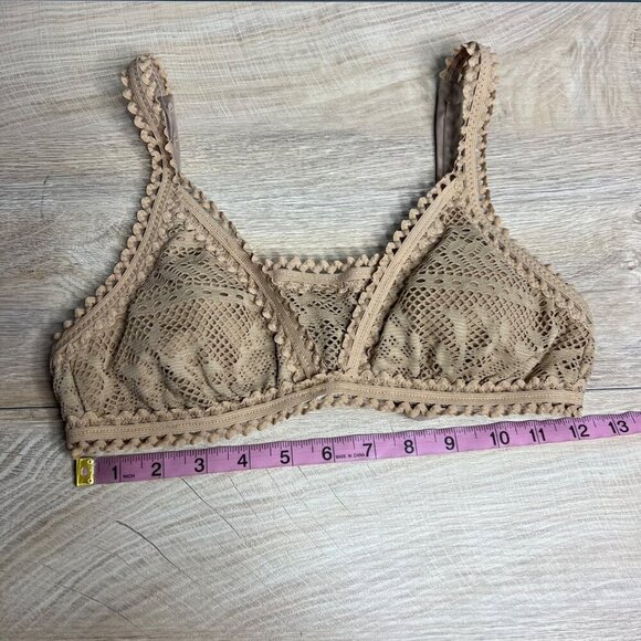 NWOT BECCA By Rebecca Virtue Boho Crochet Bikini Top Tie Back Adjustable S - Picture 3 of 7